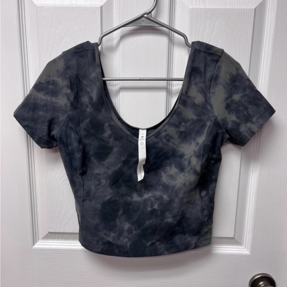 lululemon athletica Black Tie-Dye Crop Top